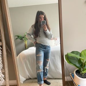 Abercrombie ripped jeans low rise